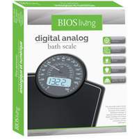 Digital Analog Scale, 396 lbs. Cap., 100 g / 0.2 lbs. Graduations Action Paper
