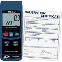 Thermo-Anemometer with ISO Certificate, Data Logging, 0.4 - 30 m/sec Air Velocity Range Action Paper