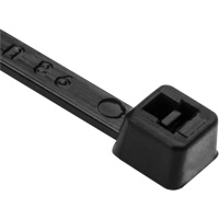 PA66 Cable Ties, 8" Long, 50 lbs. Tensile Strength, Black Action Paper