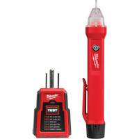 Voltage Detector & GFCI Receptacle Tester Kit, 50 V - 1000 V, Display & Sound Alert Action Paper