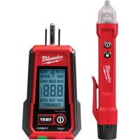 Voltage Detector with LED & GFCI Receptacle Tester Kit, 50 V - 1000 V, Display & Sound Alert Action Paper