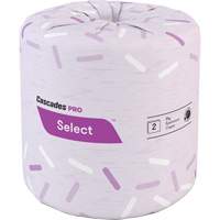 Pro Select&reg; Toilet Paper, 2 Ply, 500 Sheets/Roll, White Action Paper