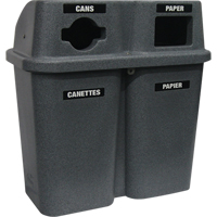 Contenants de recyclage Bullseye, Bord de rue, Plastique, 2 x 22 gal. US Action Paper