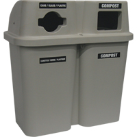 Contenants de recyclage Bullseye, Bord de rue, Plastique, 2 x 22 gal. US Action Paper