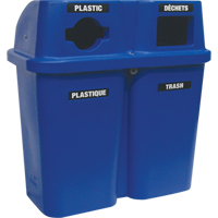 Contenants de recyclage Bullseye, Bord de rue, Plastique, 2 x 22 gal. US Action Paper