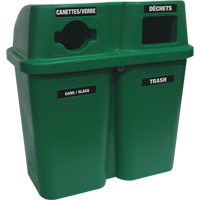 Contenants de recyclage Bullseye, Bord de rue, Plastique, 2 x 22 gal. US Action Paper