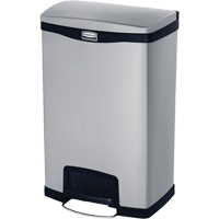 Slim Jim&reg; Waste Container, Stainless Steel, 13 US gal. Capacity Action Paper