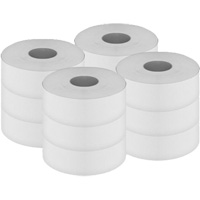 Pro Select Toilet Paper, Jumbo Roll, 2 Ply, 500' Length, White Action Paper