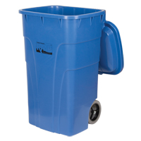 Roll Out Recycling Bin, Curbside, Polyethylene, 65 US gal. Action Paper