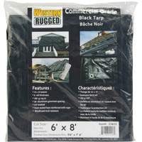 Tarp, Light Industrial Duty, Black, 6' x 8' x 8 mils Action Paper