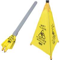 "Wet Floor" Pop-Up Safety Cone, Bilingual with Pictogram Action Paper
