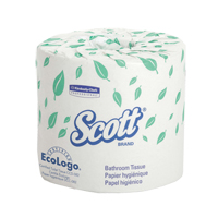 Scott&reg; Toilet Paper, 1 Ply, 550 Sheets/Roll, 403' Length, White Action Paper