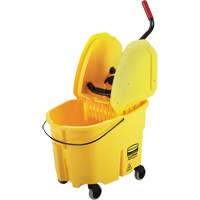 Ensemble de seau pour vadrouille et essoreuse WaveBrake, Pression vers le bas, 8,75 gal. US (35 pintes), Jaune Action Paper