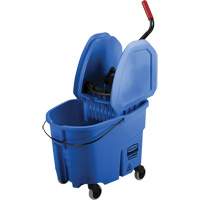 Ensemble de seau pour vadrouille et essoreuse WaveBrake, Pression vers le bas, 8,75 gal. US (35 pintes), Bleu Action Paper