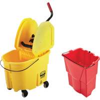 Ensemble de seau pour vadrouille et essoreuse WaveBrake, Pression vers le bas, 8,75 gal. US (35 pintes), Jaune Action Paper