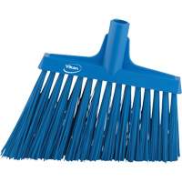 Angle Broom Head, X-Coarse Bristles, 12", Polyester, Blue Action Paper