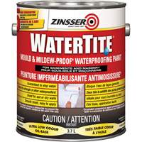 Watertite&reg; Mold & Mildew-Proof Waterproofing Paint, White, Eggshell, 3.78 L, Gallon Action Paper