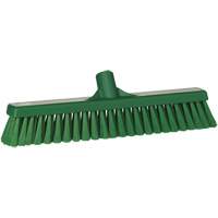Small Particle Push Broom Head, Fine Bristles, 16-1/2", Polyester, Green Action Paper