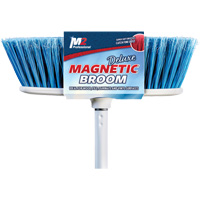 Flat Magnetic Indoor Broom with Handle, 48" Long Action Paper