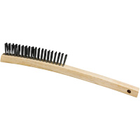 Scratch Brush, Steel, 3 x 19 Wire Rows, 13-3/4" Long Action Paper