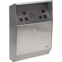 Smoking Receptacle, Wall-Mount, Stainless Steel, 1.6 Litres Capacity, 13-4/5" Height Action Paper