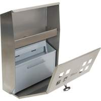 Smoking Receptacle, Wall-Mount, Stainless Steel, 1.6 Litres Capacity, 13-4/5" Height Action Paper