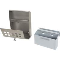 Smoking Receptacle, Wall-Mount, Stainless Steel, 1.6 Litres Capacity, 13-4/5" Height Action Paper