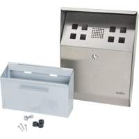 Smoking Receptacle, Wall-Mount, Stainless Steel, 1.6 Litres Capacity, 13-4/5" Height Action Paper