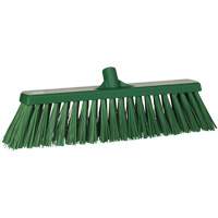 Heavy-Duty Push Broom, Stiff Bristles, 20", Polyester, Green Action Paper