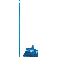 Angle Broom Head with Handle, X-Coarse Bristles, 12", Polyester, Blue Action Paper