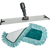 Dust Mop Pad & Frame, Hook and Loop Style, Polyester, 18" L x 5-3/4" W JP272 | Action Paper