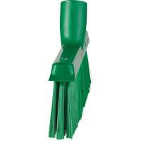 Dustpan Broom with Angled Thread, Medium Bristles, 10", Polyester, Green Action Paper