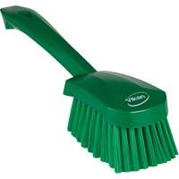 Short-Handled Washing Brush, Soft Bristles, 10-1/2" Long, Green Action Paper