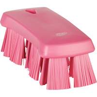UST Hand Brush, Stiff Bristles, 6-9/10" Long, Pink Action Paper