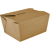 Kraft Take Out Food Containers, Corrugated, Rectangular Action Paper