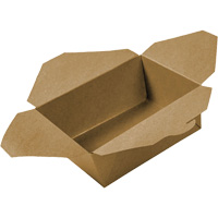 Kraft Take Out Food Containers, Corrugated, Rectangular Action Paper