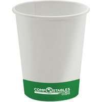 Gobelets en papier compostable chaud/froid &agrave; paroi simple, 8 oz, Multicolore Action Paper