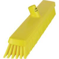 Heavy-Duty Push Broom, Fine/Stiff Bristles, 24", Yellow JQ216 | Action Paper