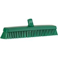 Push Broom Head, Fine/Stiff Bristles, 16-1/2", Polyester/Polypropylene, Green Action Paper