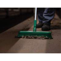 Push Broom Head, Fine/Stiff Bristles, 16-1/2", Polyester/Polypropylene, Green Action Paper