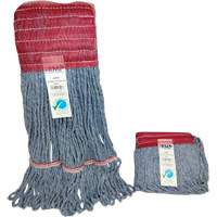 Wide-Band Mop Head, Antimicrobial/Floor Finishing/Specialty, Cotton/Rayon/Synthetic, Loop Style Action Paper