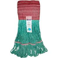 Wide-Band Mop Head, Antimicrobial/Floor Finishing/Specialty, Cotton/Rayon/Synthetic, Loop Style Action Paper