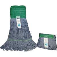 Wide-Band Mop Head, Antimicrobial/Floor Finishing/Specialty, Cotton/Rayon/Synthetic, Loop Style Action Paper