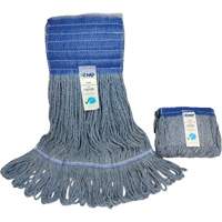 Wide-Band Mop Head, Antimicrobial/Floor Finishing/Specialty, Cotton/Rayon/Synthetic, Loop Style Action Paper