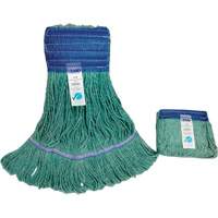 Wide-Band Mop Head, Antimicrobial/Floor Finishing/Specialty, Cotton/Rayon/Synthetic, Loop Style Action Paper