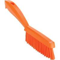 Narrow Hand Brush with Short Handle, Extra Stiff Bristles, 11-4/5" Long, Orange Action Paper