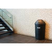 Bac &agrave; d&eacute;chets demi-rond avec couvercle, Poly&eacute;thyl&egrave;ne, 21 gal. US Action Paper