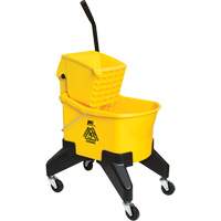 Seau & essoreuse pour vadrouille Grizzly, Pression vers le bas, 8 gal. US (32 pintes), Jaune Action Paper