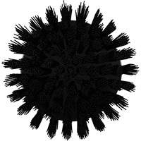 HyDrive Round Drill Brush, Extra Stiff Bristles, 3-1/10" Long, Black Action Paper