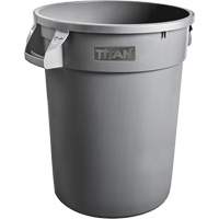 Contenant gris Titan pour d&eacute;chets, Plastique, 20 gal. US Action Paper